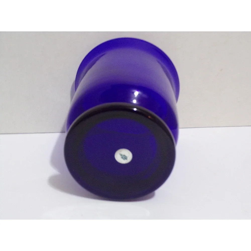 Vintage Party Lite Brillance Cobalt Blue Glass Candle Holder Vase 5